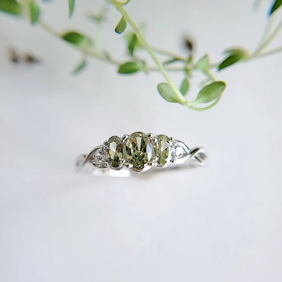 Sterling Silver Peridot Ring, Peridot Stone, Birthstone - Picture 6 of 10